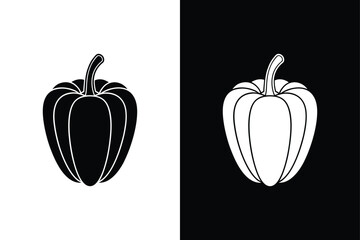 Paprika Pepper Art. Contour Icon for Cooking & Organic Creations