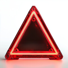 red neon glass warning sign frame
