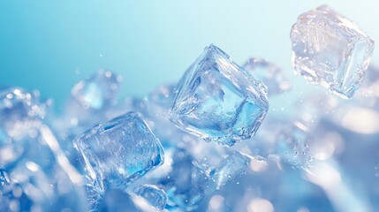 Ice Cubes Background, Generative AI