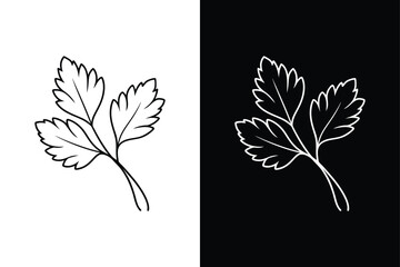 Fresh Cilantro line icon. Iconic Herb for Modern Designs