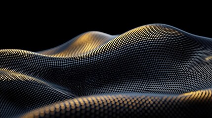 Abstract Wave Pattern Design with Black and Gold Colors