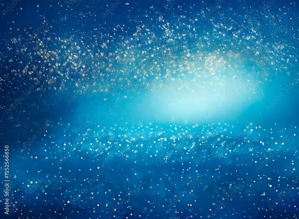 Poster a deep blue backdrop is adorned with numerous sparkling white dots, creating an abstract and etherea