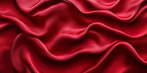 Obraz premium Bright Red Silk Background, Generative AI