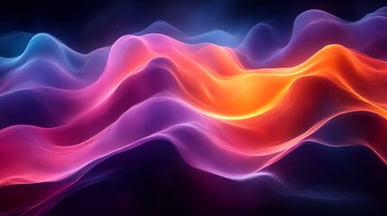 Fototapeta premium Colorful abstract wave patterns with vibrant hues, digital art. Modern design and creative concept