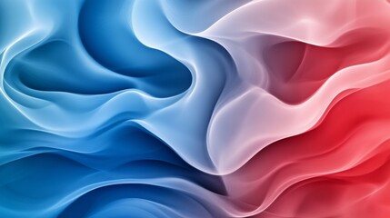 Fototapeta premium Abstract flowing waves in blue and red hues, fluid motion concept