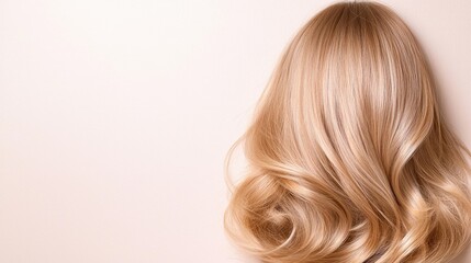Naklejka premium Long blonde hair waves, beauty salon backdrop