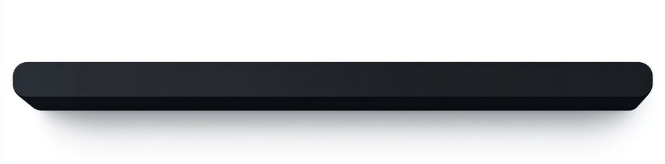 Obraz premium Black rectangular shelf isolated on white background.