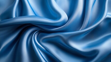 Blue Silk Waves Background, Generative AI