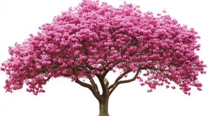 Obraz premium Pink flowering tree spring nature isolated background