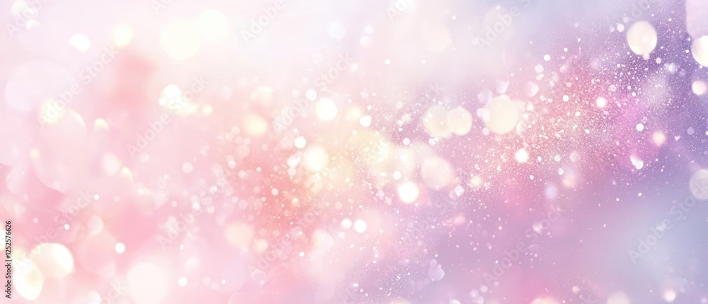 Poster soft pastel background with glowing bokeh lights and sparkles