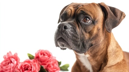 Obraz premium sitting dog isolated on white background