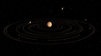 Obraz premium Jupiter and its Moons: A Celestial Dance in the Solar System