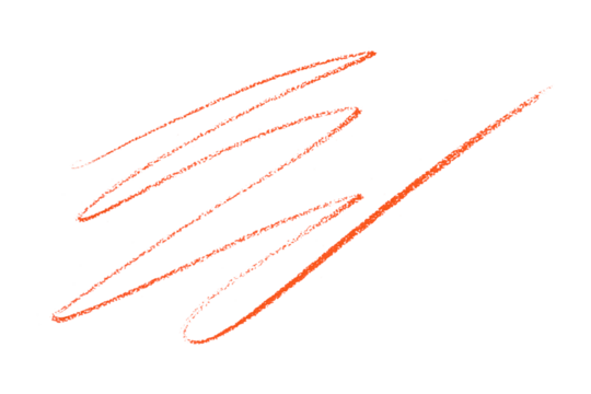 red pencil strokes isolated on transparent background