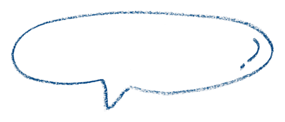 Separate blue speech bubbles on transparent background.