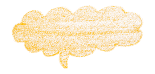 Separate yellow speech bubble on transparent background.