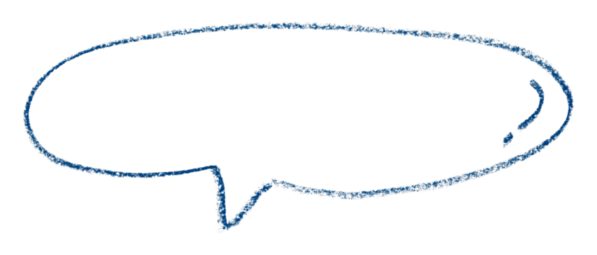 Separate blue speech bubbles on transparent background.