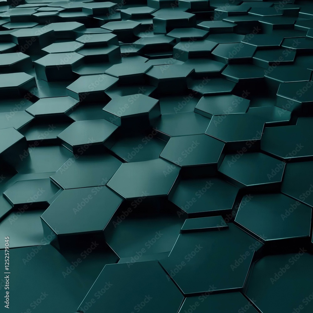 Poster abstract hexagonal pattern. ai.