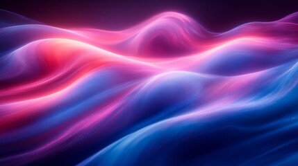 Obraz premium Colorful abstract waves with vibrant pink and blue hues, digital art. futuristic and dynamic concept