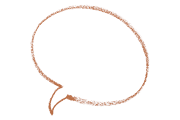 Separate brown speech bubbles on transparent background.