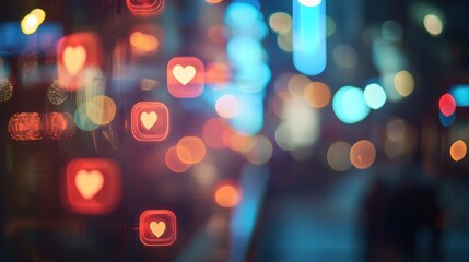 Red notification bubbles with follower count icons on a blurred screen.