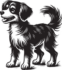 dog silhouette victor file block and white.