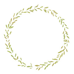 Hand drawn floral wreath for wedding invitation card design