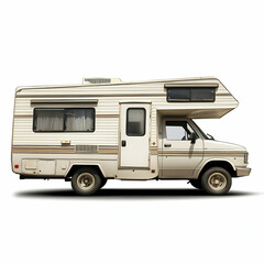 Naklejka premium Vintage Campervan Road Trip, Sunny Day