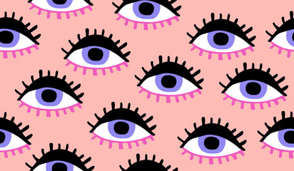Cute eye symbol pattern background vector design