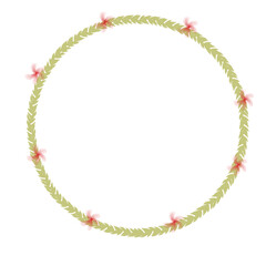 Hand drawn floral wreath for wedding invitation card design