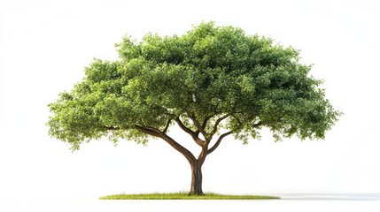Obraz premium Lush green tree, isolated, white background, nature (13)