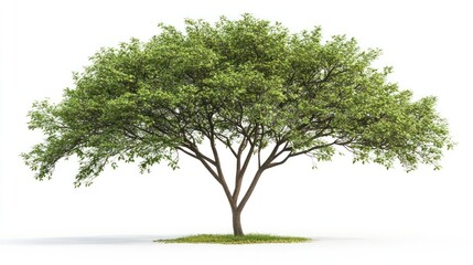 Obraz premium Lush green tree isolated on white background; nature, design, landscaping