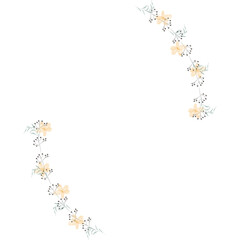 Hand drawn floral wreath for wedding invitation card design