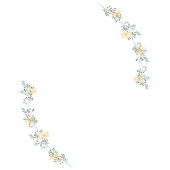Hand drawn floral wreath for wedding invitation card design