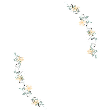 recommend clip art: Hand drawn floral wreath for wedding invitation card design