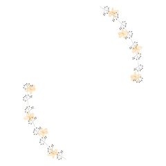 Hand drawn floral wreath for wedding invitation card design