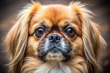 Naklejka premium Close-Up Portrait of a Pekingese Dog