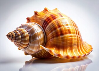 Obraz premium Close-up Portrait of a Sea Shell Isolated on a White Background