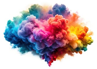 Colorful Smoke Watercolor Double Exposure Stock Photo: Abstract Art Background