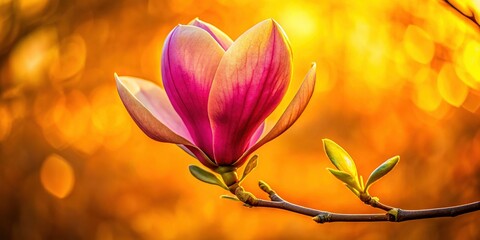 Delicate Magnolia Bud in Silhouette