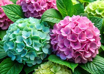 Ethereal Hydrangea Harmony in Mint and Pink