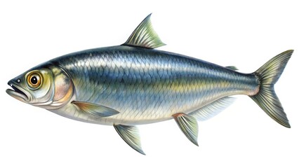 Fresh Herring Fillets on White Background - Seafood Stock Photo