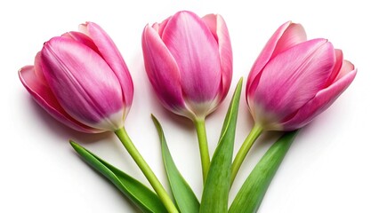 Naklejka premium Pastel Pink Tulip Bouquet Top View