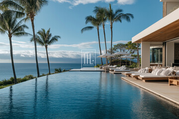 Fototapeta premium Luxury coastal residences with stunning ocean views, offering unparalleled seaside living in an exclusive location.