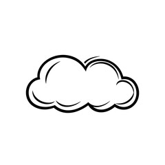 Simple Cloud Line Art