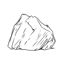 Hand-drawn sketch of a rock ©  MVectors