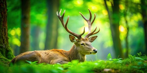 Naklejka premium Sleeping Deer Green Screen Video Footage