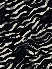 Futuristic abstract pattern in black and silver, offering a dynamic and sleek design for contemporary spaces.