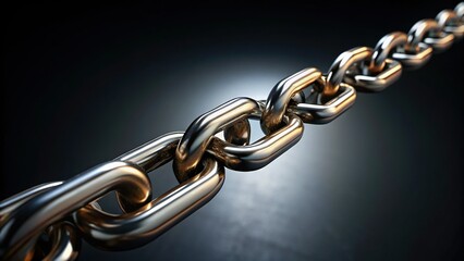 Obraz premium Vertical Metal Chain on Dark Background - Stock Photo