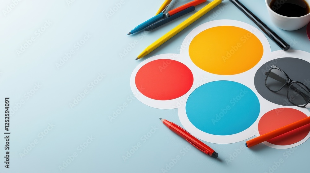 Poster a venn diagram with overlapping sections on paper, representing shared responsibilities in a team.