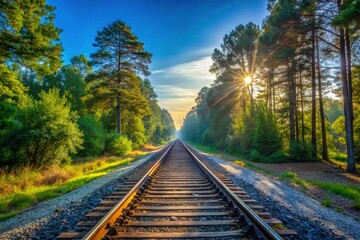 Wide View Railroad Tracks in Harlem, GA